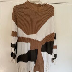 VENUS Multicolor Knit Sweater - Brown, White, Black